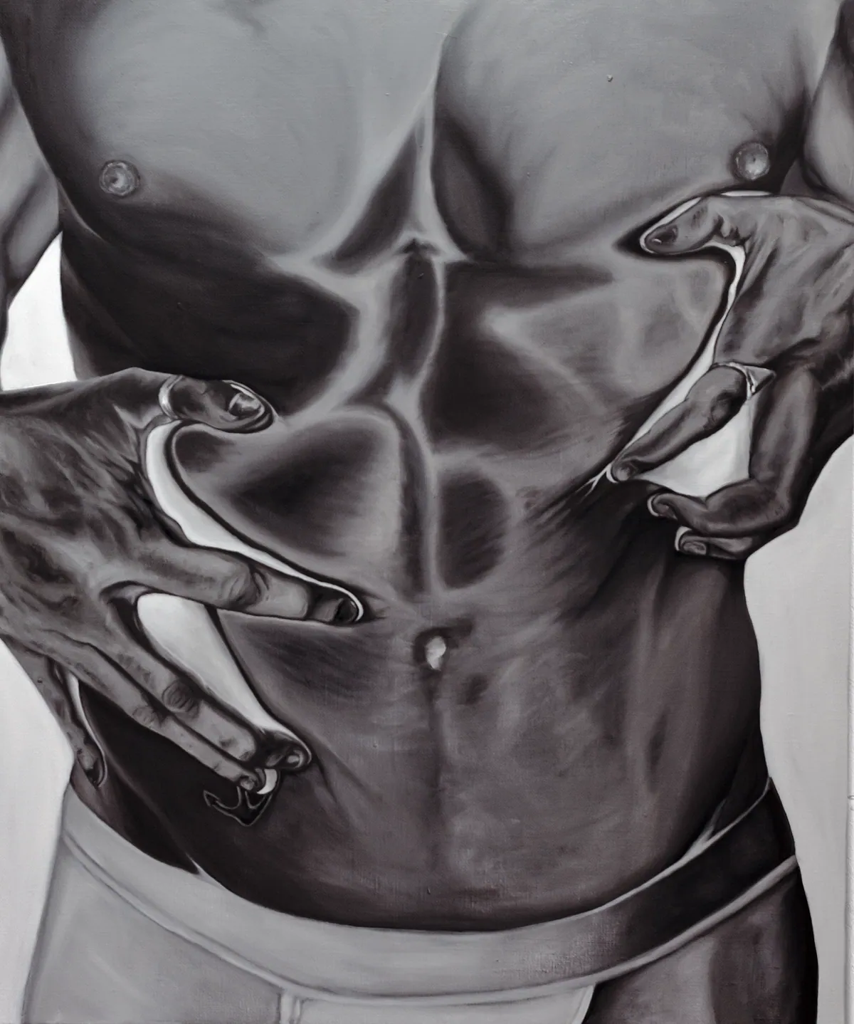 Hollow, 2023, Peinture à l'huile, 65 x 54 x 2 cm