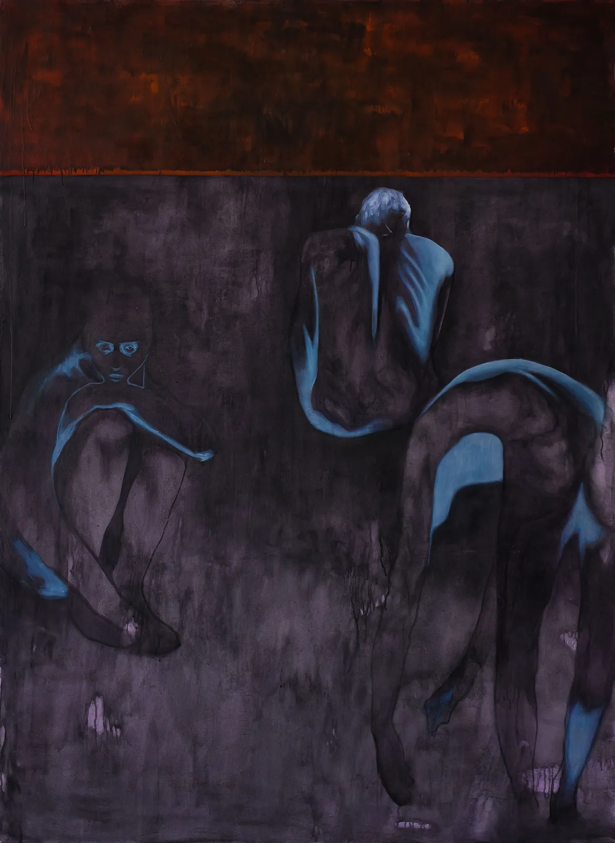 Enclos de chair, 2025, Huile sur lin, 200 x 160 x 4,5 cm, © Tom Dagnas