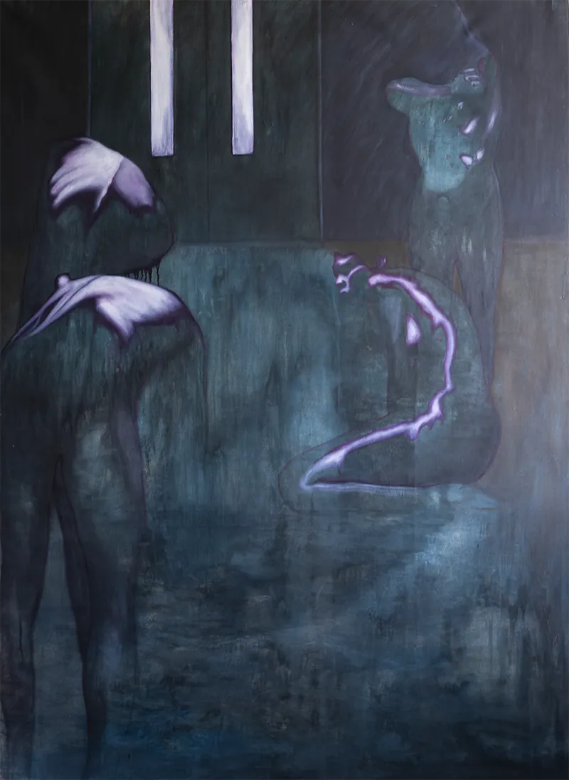 Flesh covers the bone, 2025, Huile sur lin, 200 x 160 x 4,5 cm