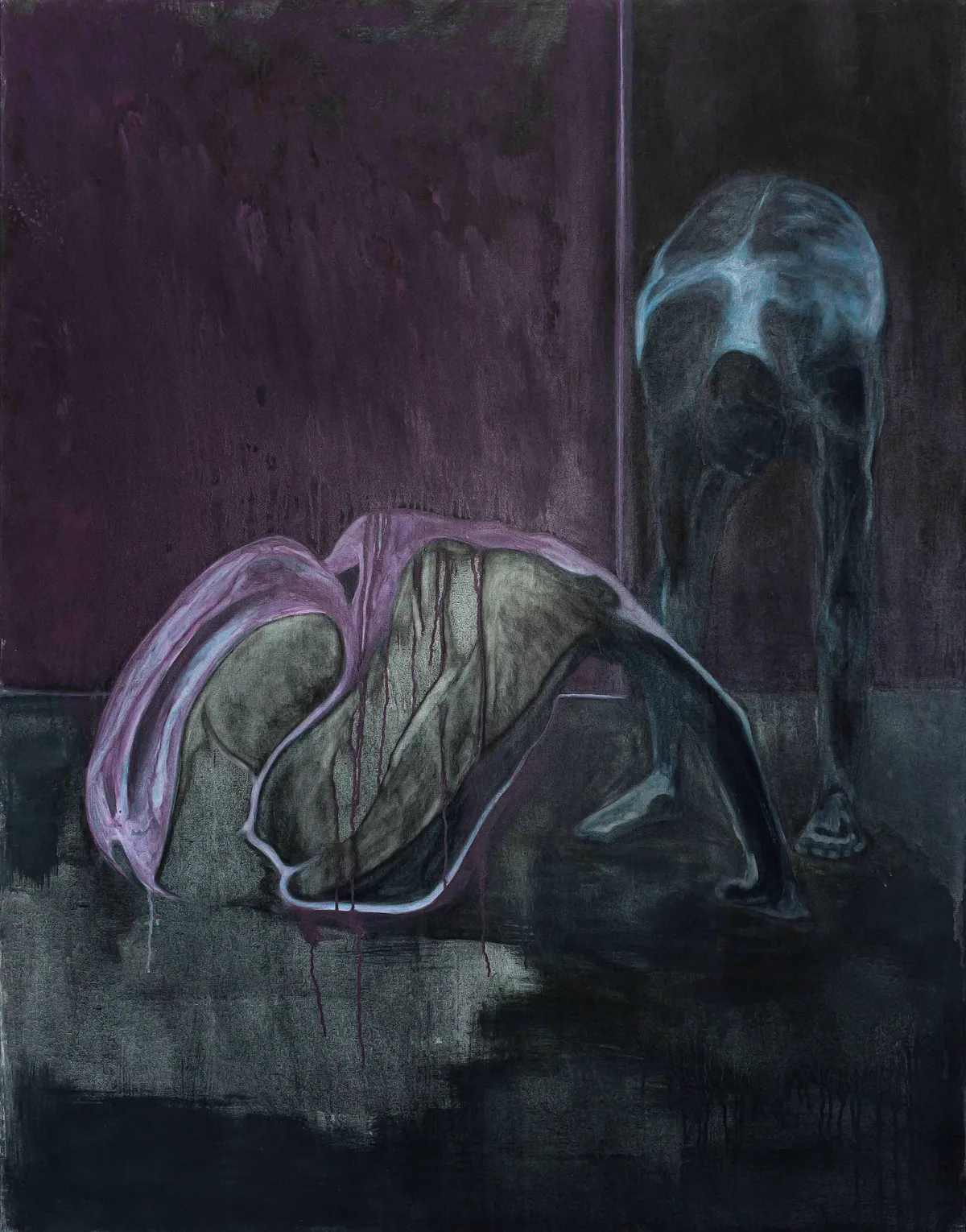 Cry of the flesh, 2025, Huile sur lin, 146 x 114 x 4,5 cm