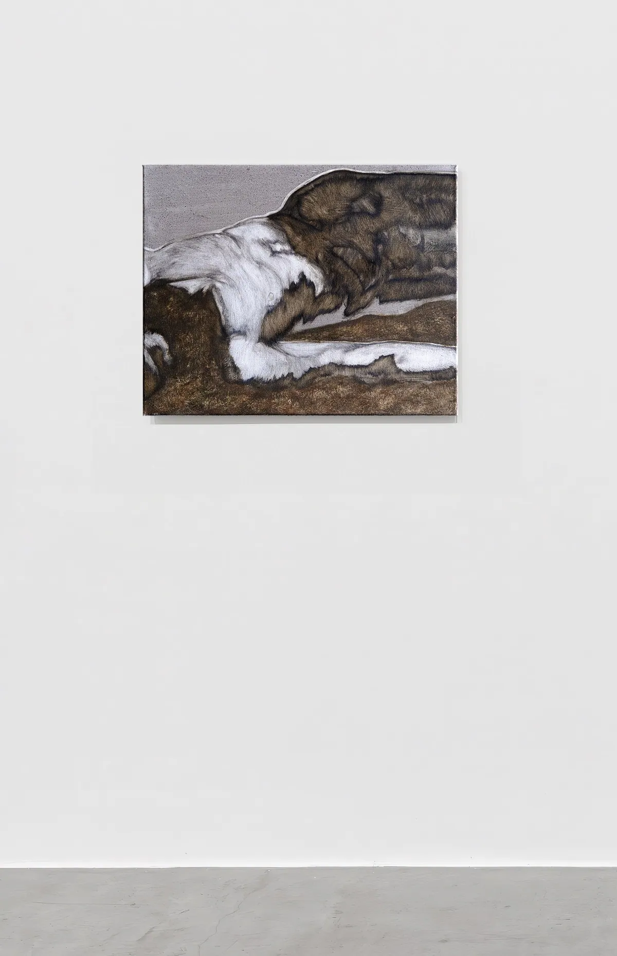Sous terre, sous peau, 2025, Huile sur lin, 40 x 50 x 3,5 cm