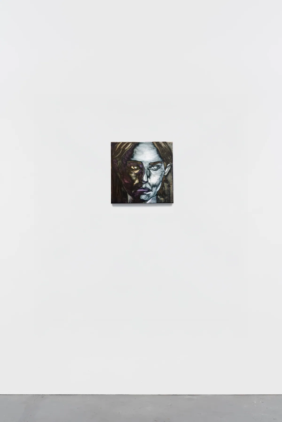 Corps colère, 2025, Huile sur lin, 30 x 30 x 4,5 cm