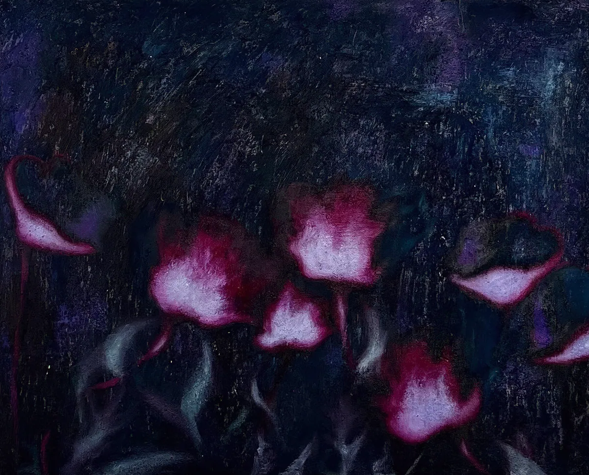 Fièvre végétale, 2025, Huile sur lin, 46 x 38 x 4,5 cm, Collection privée
