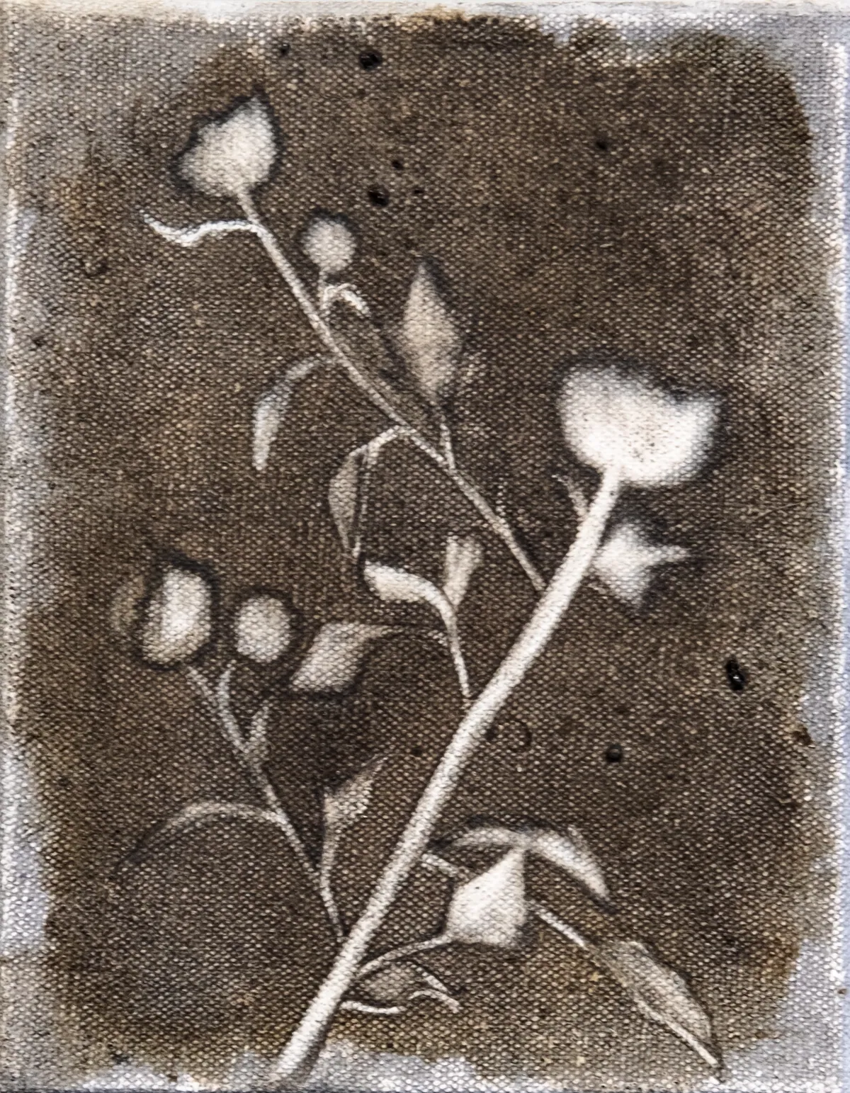 Fantôme périurbain, 2025, Huile sur lin, 18 x 14 x 2,5 cm