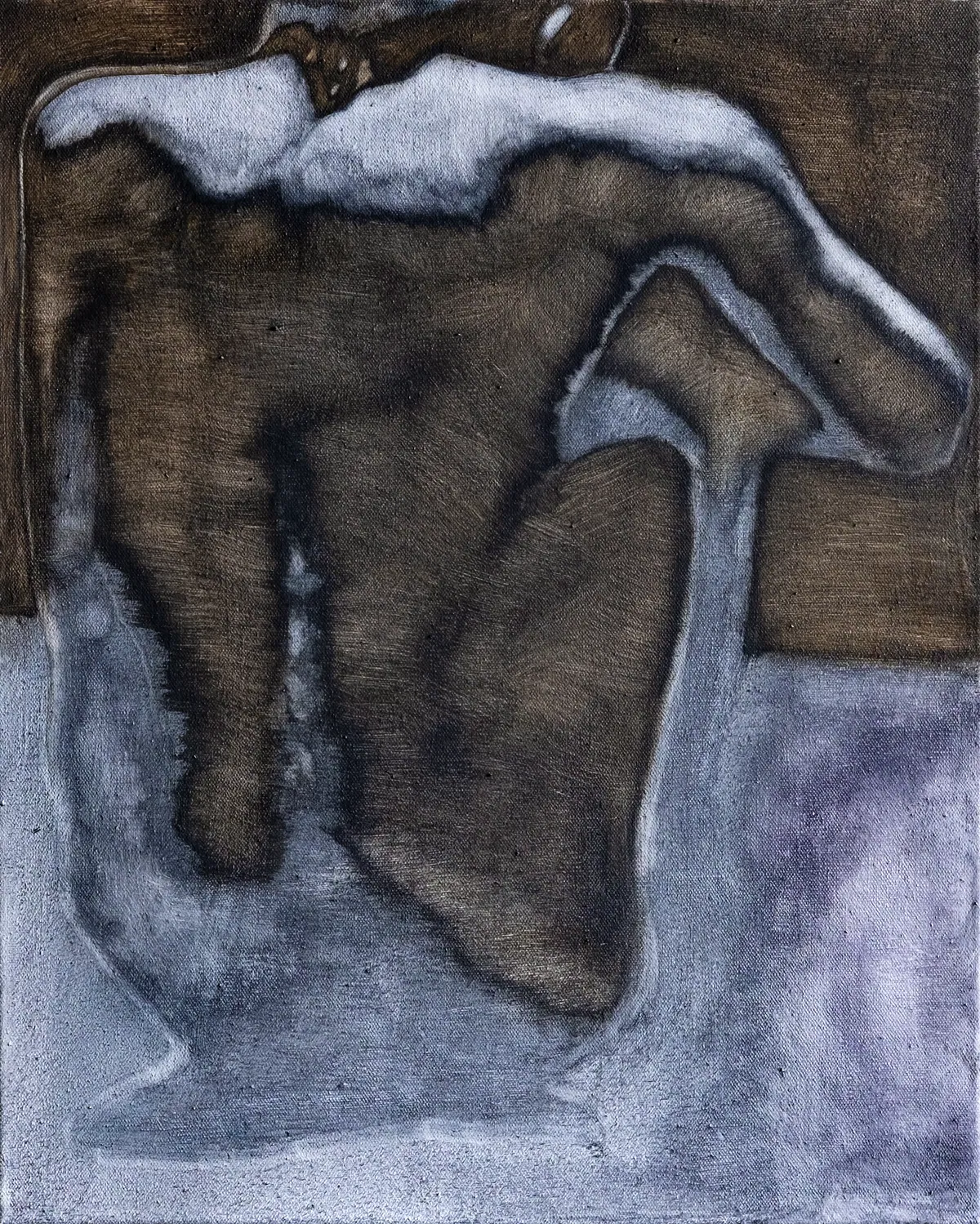 Grey era, 2025, Huile sur lin, 50 x 40 x 3,5 cm, Collection privée