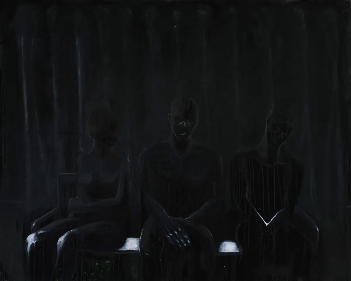 Intervalle, 2024, Huile sur lin, 146 x 160 x 4,5 cm