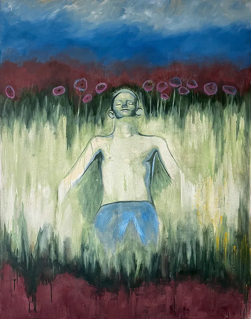 Aponia, 2024, Huile sur lin, 146 x 114 x 4,5 cm
