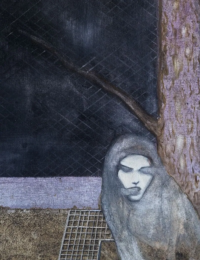 Assimilation, 2026, Huile sur lin, 150 x 120 x 3,5 cm
