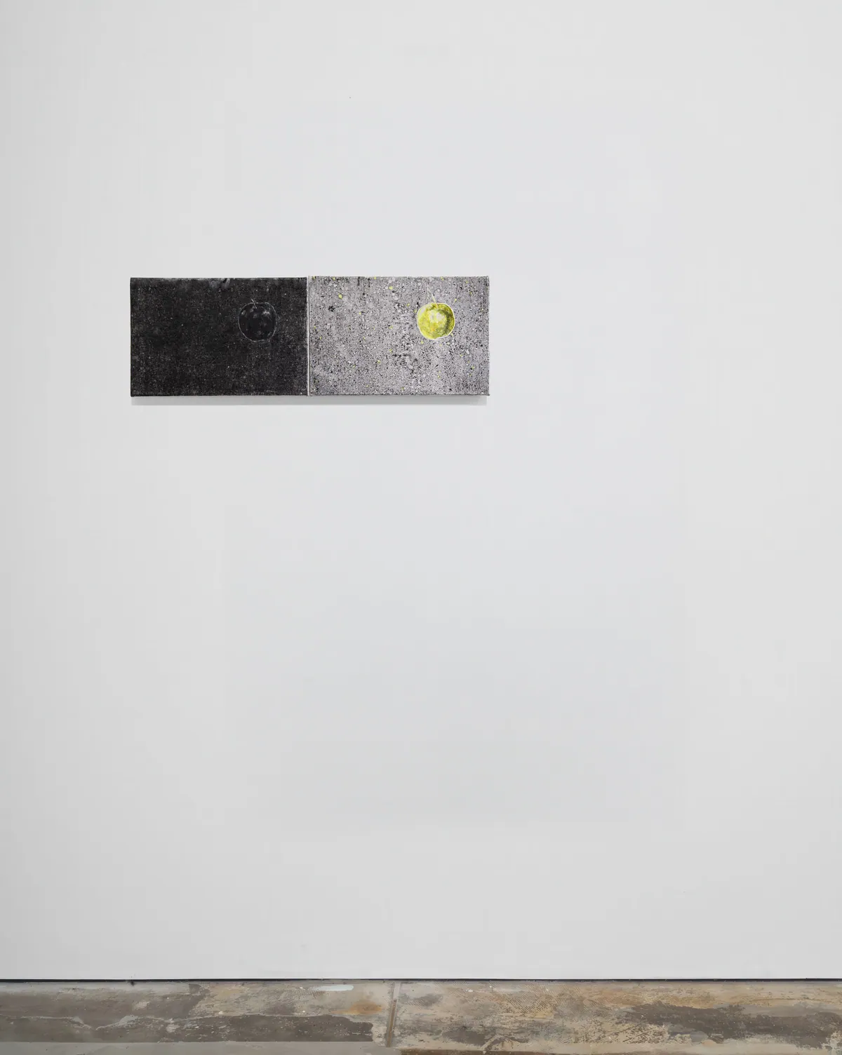 Malum, 2026, Huile sur lin, 22 x 66 x 2,5 cm