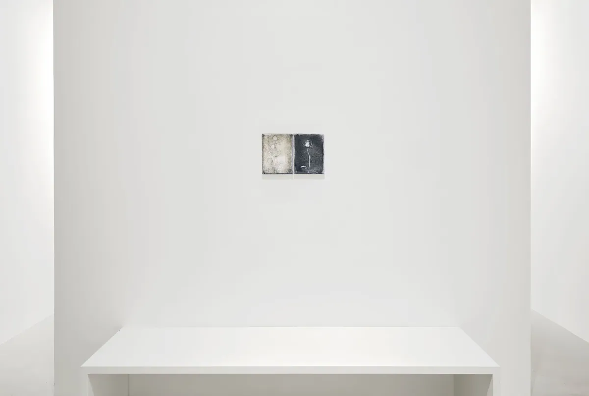 Never bothered to bloom, 2025, Huile sur lin (dyptique), 18 x 28 x 2,5 cm, Collection privée