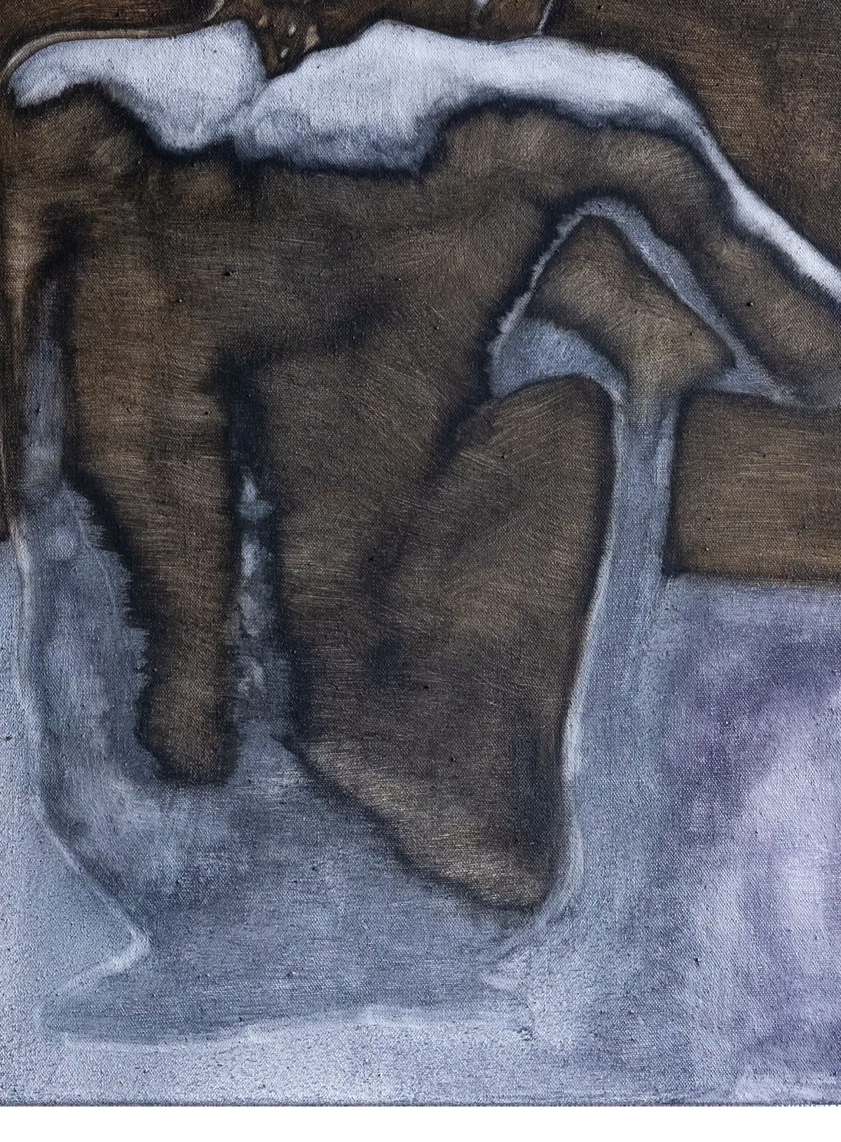 Grey era (détail), 2025, Huile sur lin, 50 x 40 x 3,5 cm, Collection privée