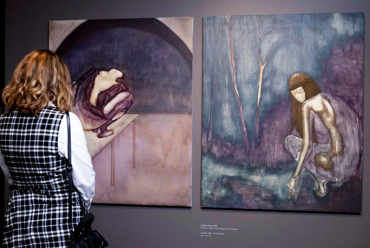 Vue d’exposition Mark Rothko: The 21st Painting Symposium, Rothko Museum : Violence within silence, 2025, Huile sur toile, 150 x 120 x 3,5 cm, Collection Rothko Museum ; In the Margin of the humus, 2025, Huile sur toile, 150 x 120 x 3,5 cm, Collection Rothko Museum, © Rothko Museum