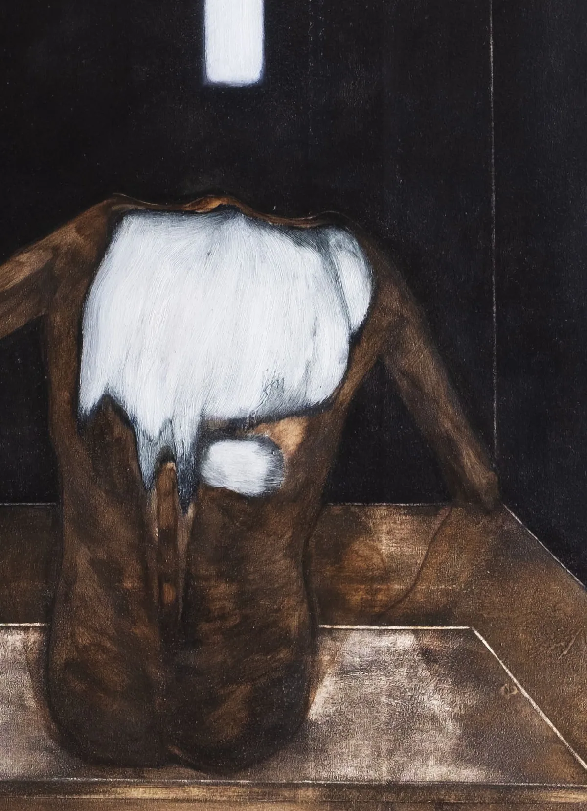 Le corps cille (détail), 2025, Huile sur lin, 156 x 126 x 3,5 cm