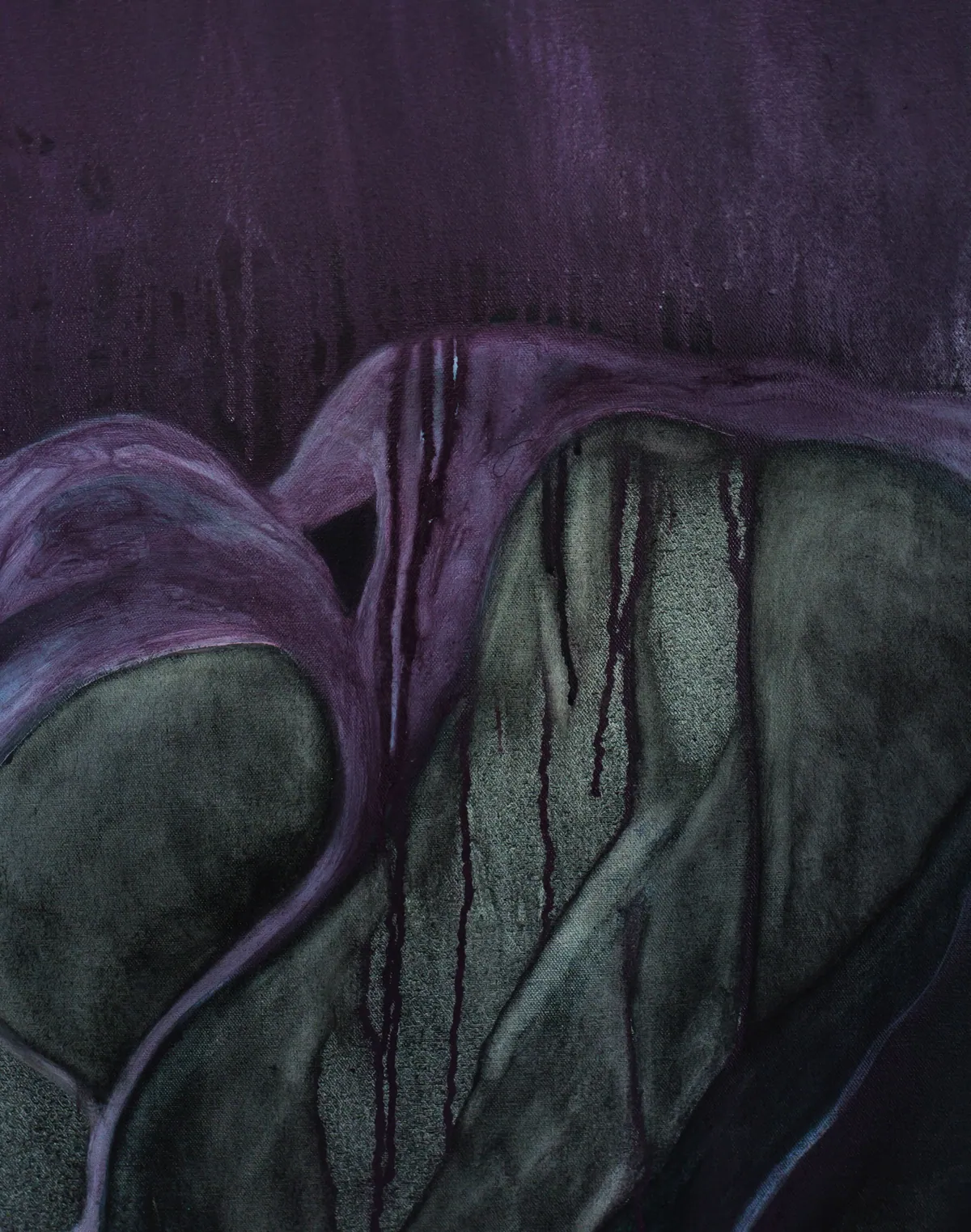 Cry of the flesh (détail), 2025, Huile sur lin, 146 x 114 x 4,5 cm