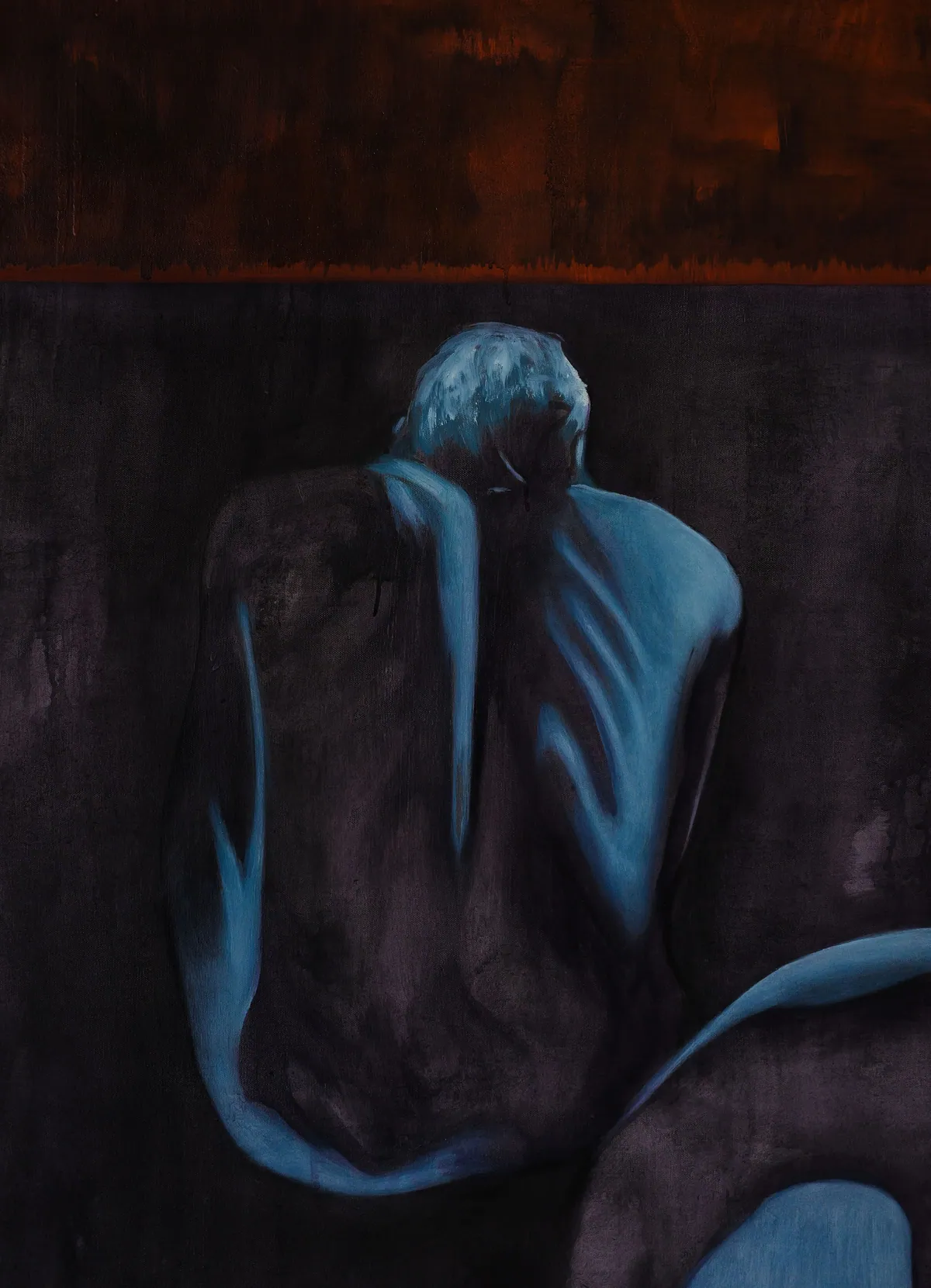 Enclos de chair (détail), 2025, Huile sur lin, 200 x 160 x 4,5 cm