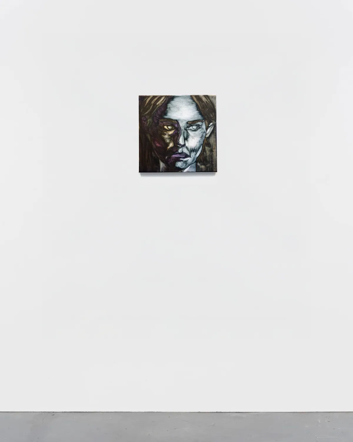 Corps colère, 2025, Huile sur lin, 30 x 30 x 4,5 cm