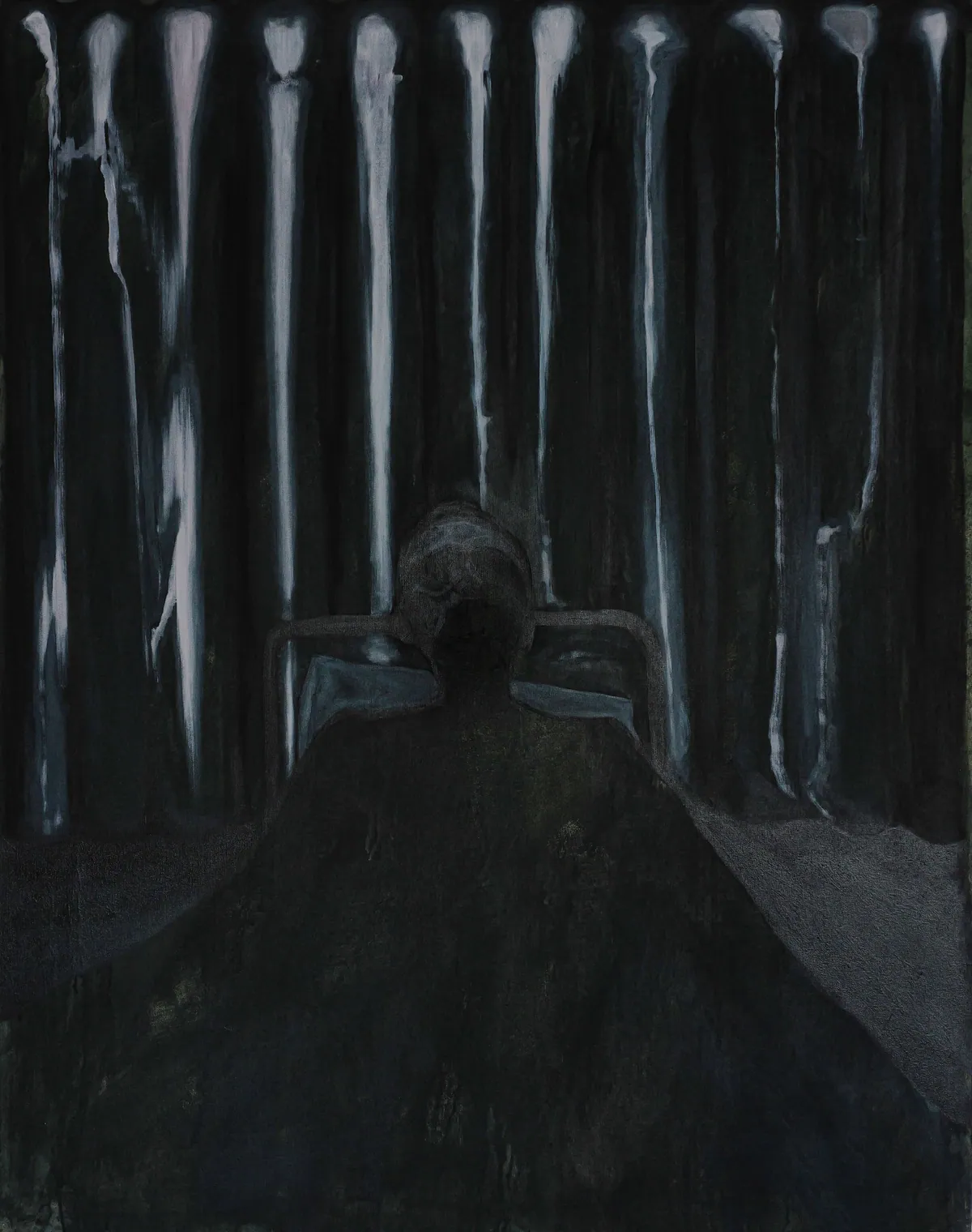 From the sick room, 2024, Huile sur lin-coton, 146 x 114 x 4,5 cm