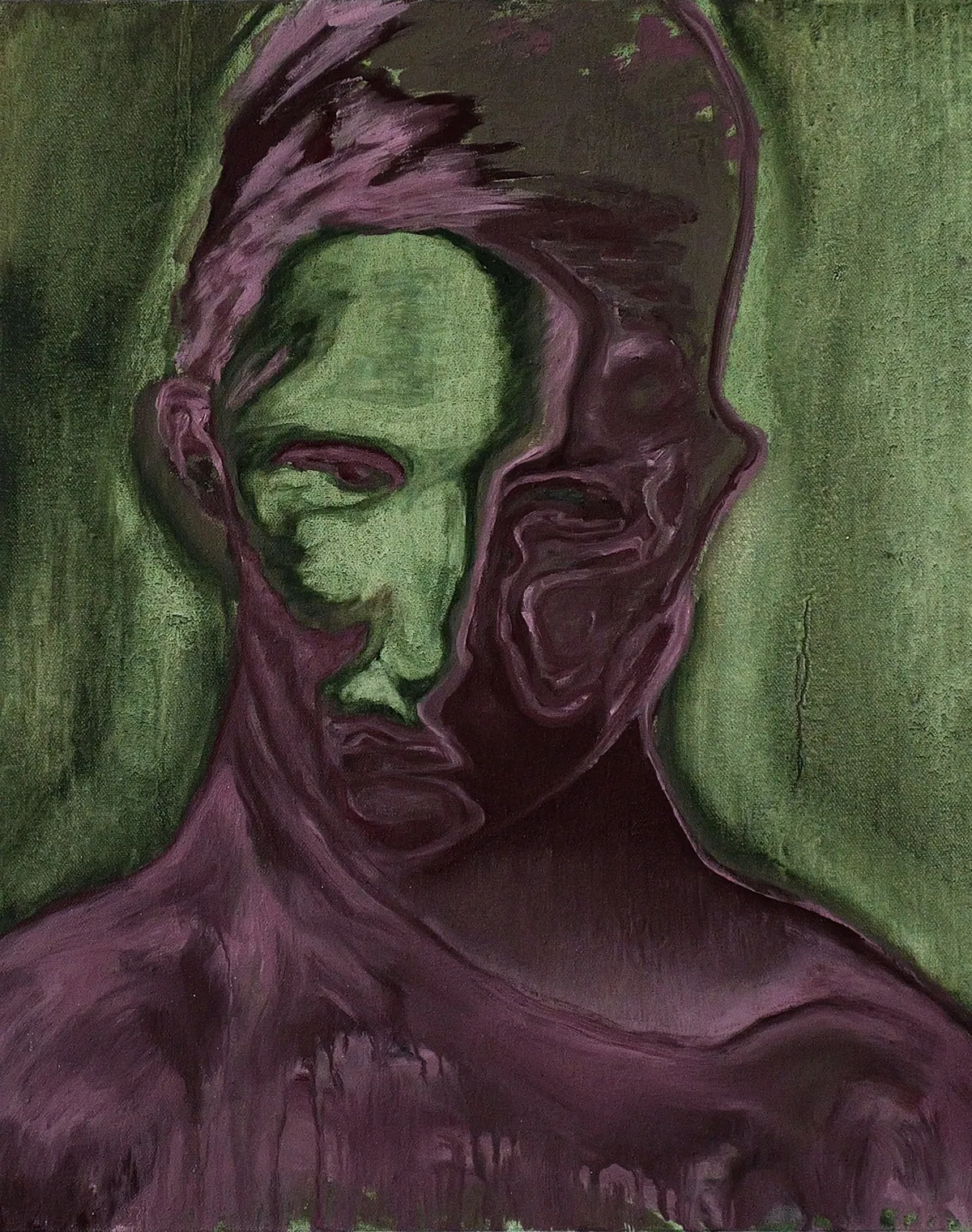 Soi-même comme un autre, 2024, Huile sur lin-coton, 46 x 38 x 4,5 cm