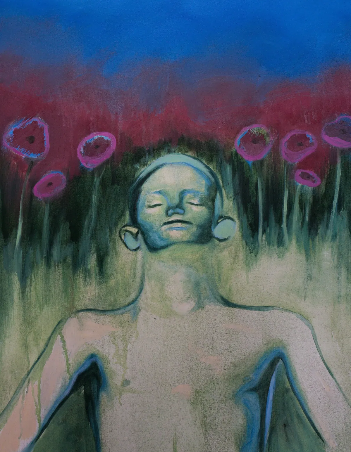 Aponia (détail), 2024, Huile sur lin-coton, 146 x 114 x 4,5 cm