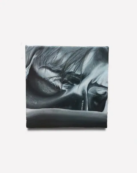 Résilience, 2023, Huile sur toile, 20 x 20 x 2 cm, Collection privée